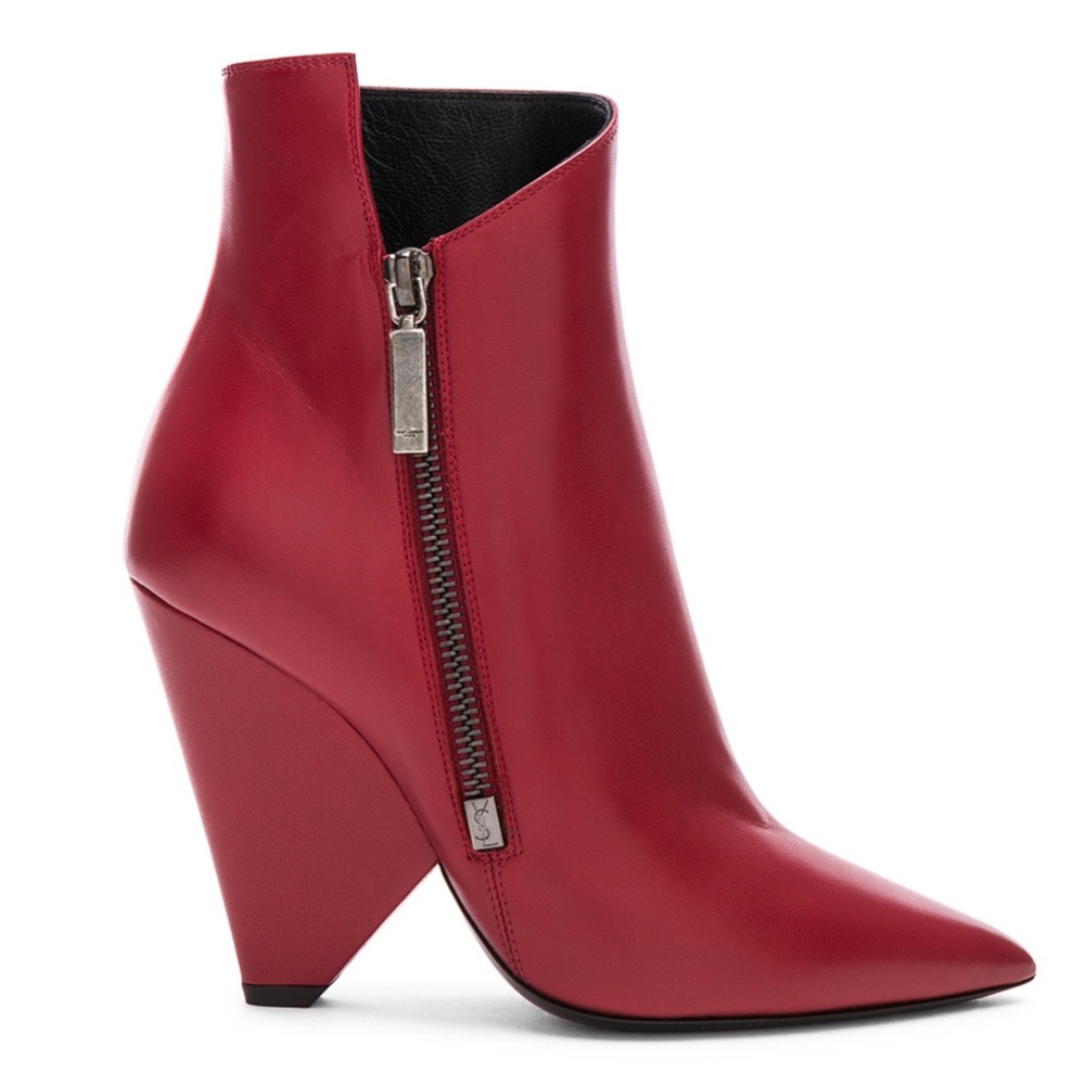 SOLD Saunt Laurent Asymmetrical Booties - Picture 1 of 8